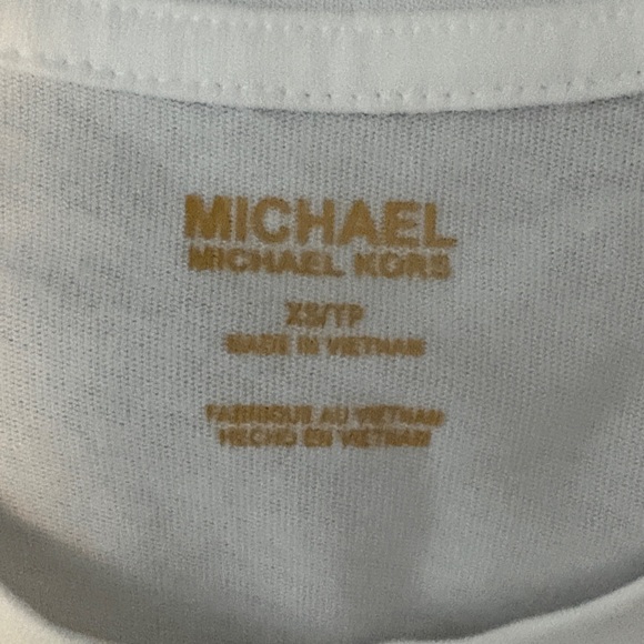Michael Kors Cream Tee with Gold Studded Logo - Picture 4 of 6